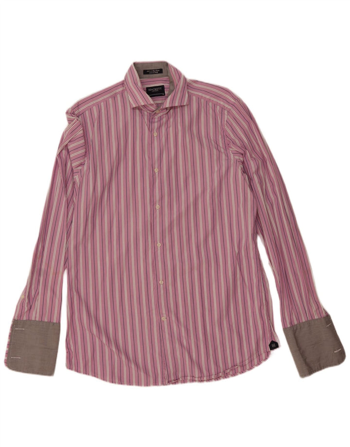 Hackett Chemise formelle pour homme Taille 41 16 Grand coton rayé violet