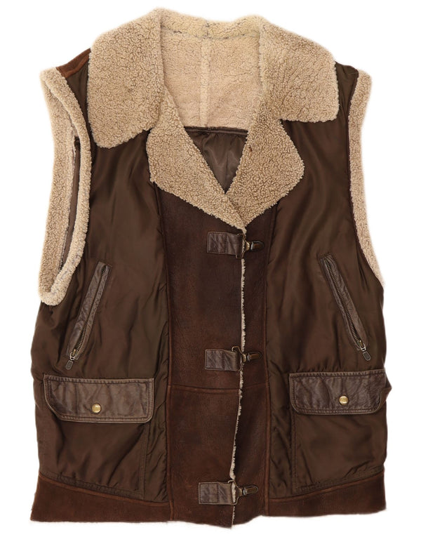 Prestige Veste de sport surdimensionnée sans manches pour femme UK 12 Marron moyen