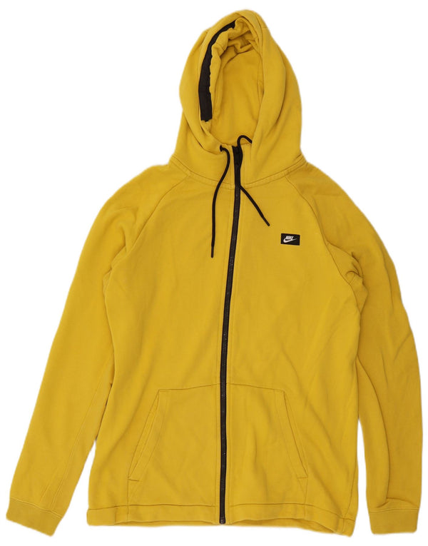 Nike Sweat à capuche zippé en coton jaune moyen pour homme