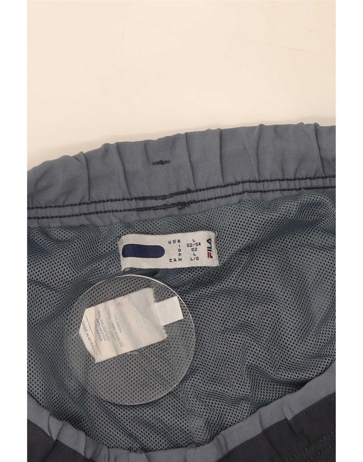 Fila Pantalon de Survêtement Cargo Homme Bleu Marine Large Polyester Colorblock