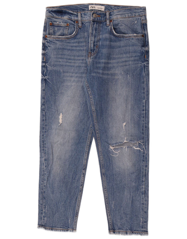 Zara Jean slim effet vieilli pour femme EU 40 Medium W30 L26 Bleu