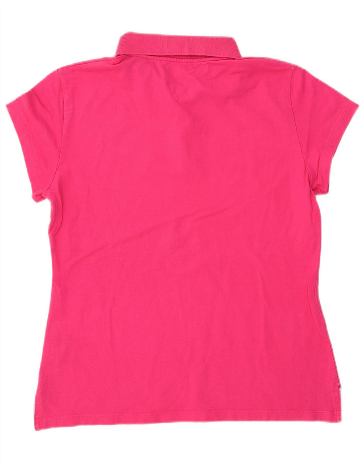 TOMMY HILFIGER Polo Slim Fit pour Femme UK 20 2XL Coton Rose