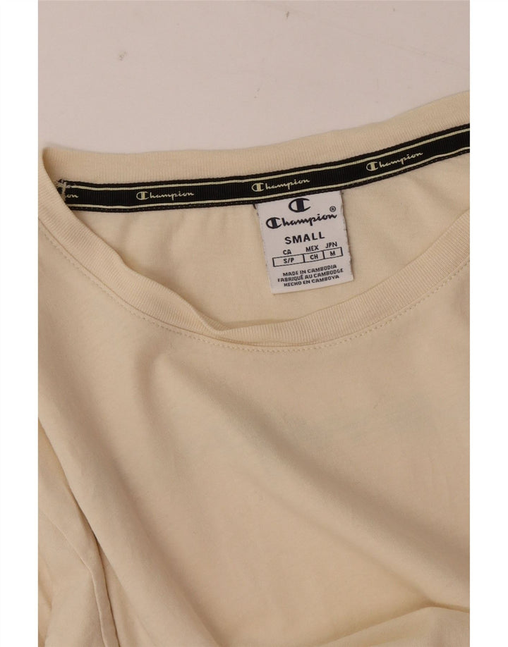 Champion Haut graphique à manches longues pour femme UK 10 Small Blanc cassé