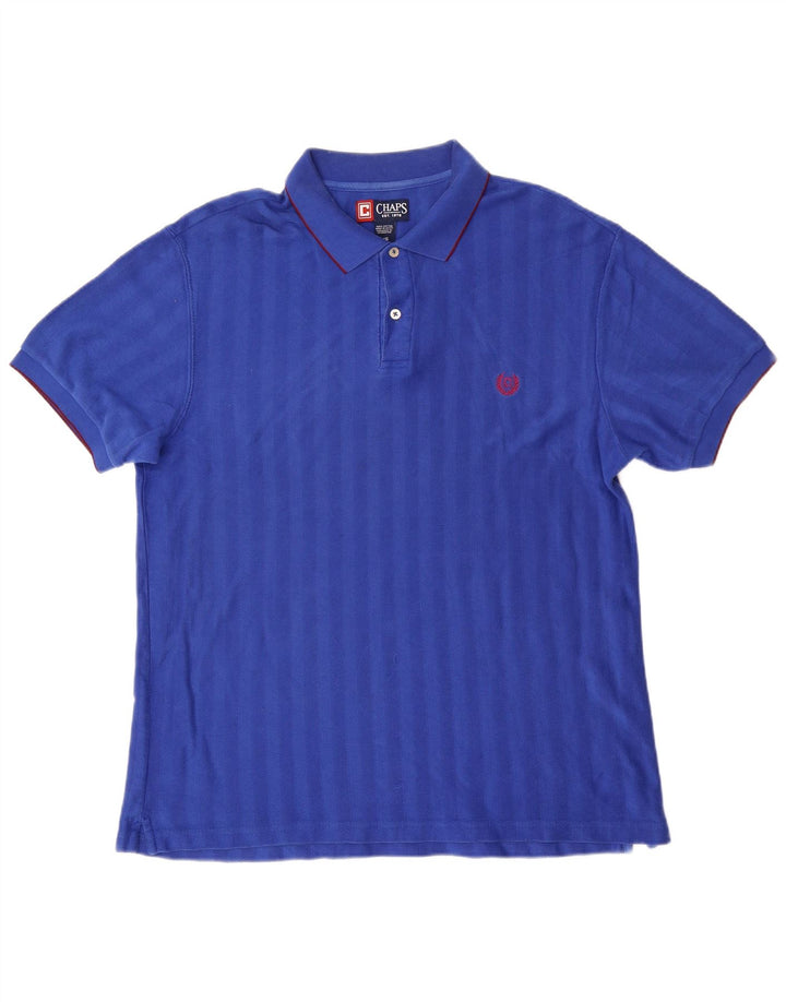 Chaps Polo Homme Large Bleu Rayé Coton