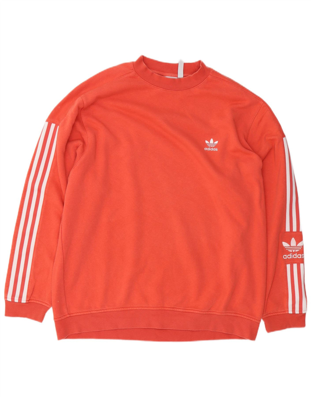 Adidas Sweat-shirt graphique pour homme en coton orange Taille L