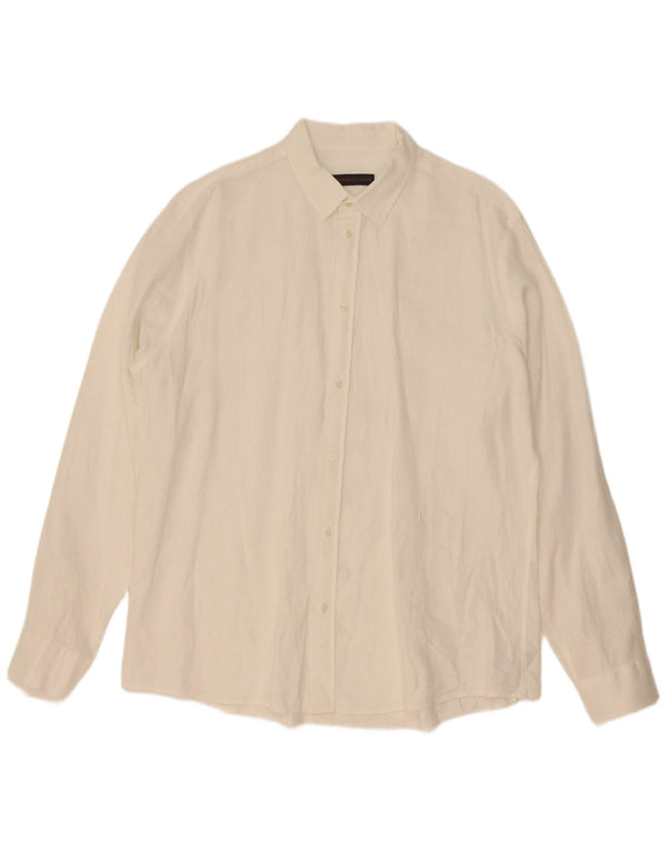 Trussardi Chemise Homme Taille 43 Grand Lin Blanc