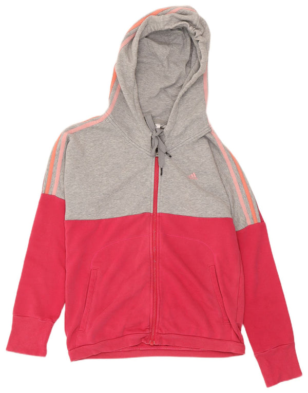 Adidas Pull à capuche zippé surdimensionné pour femme UK 4/6 XS Rose Colourblock