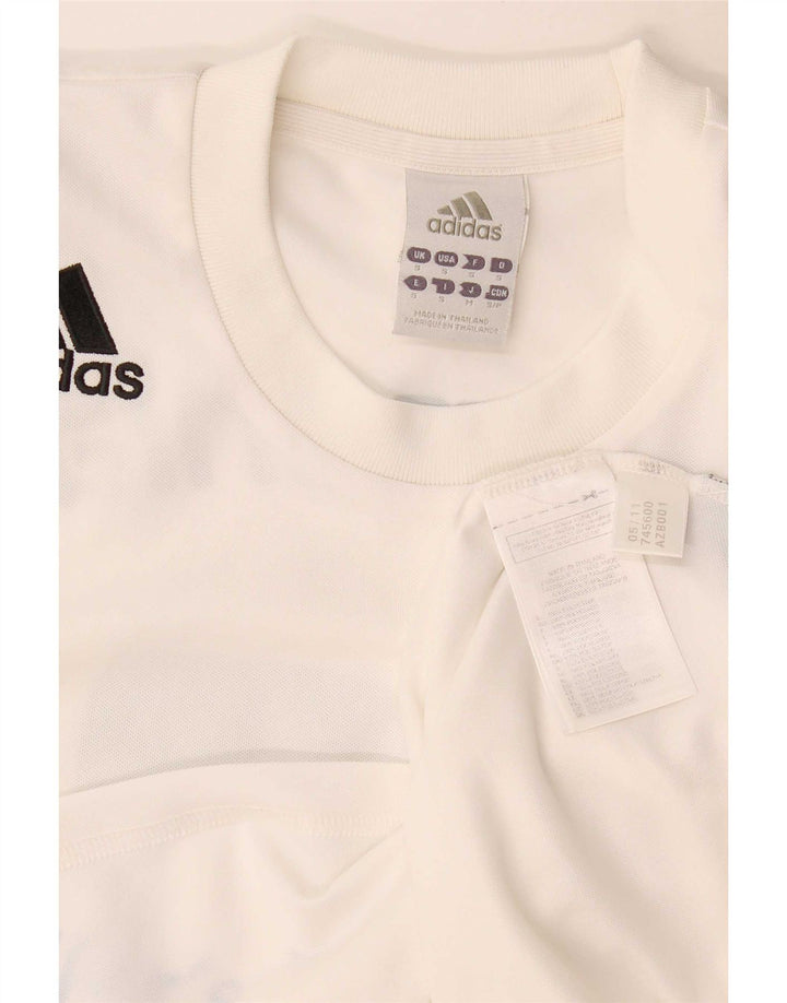 Adidas T-shirt graphique pour hommes, petit, blanc, polyester