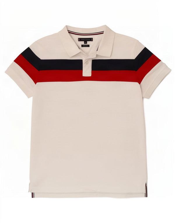Tommy Hilfiger Polo Regular Fit Homme Blanc Moyen Coton Colorblock