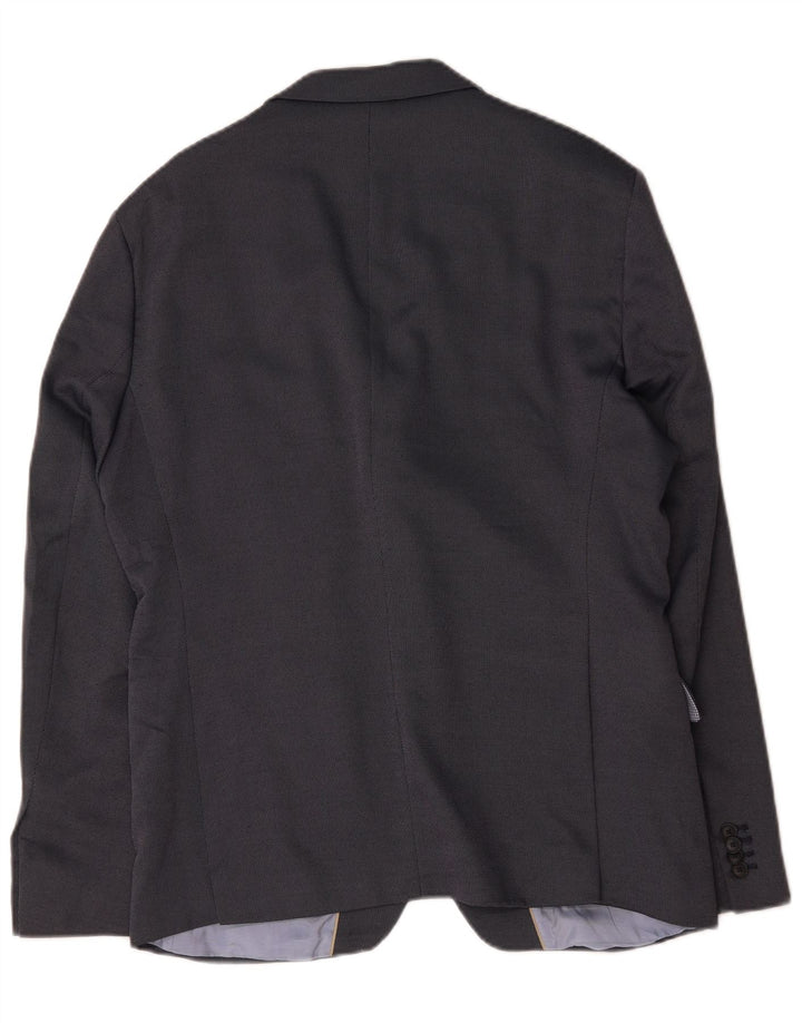 Zara Veste Blazer 2 Boutons Homme EU 54 XL Bleu Marine Polyester