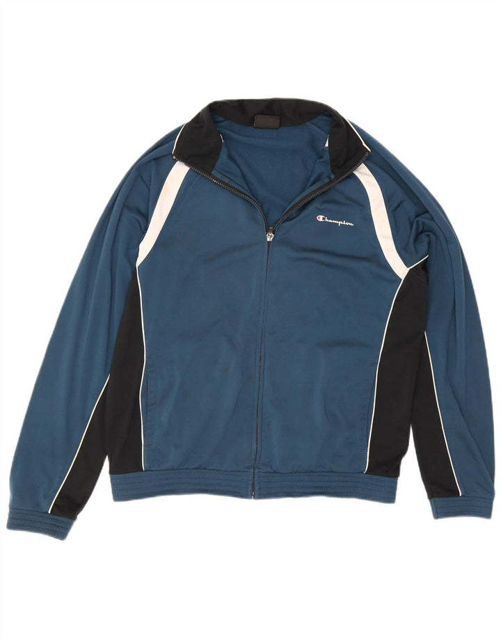 Champion Veste de survêtement pour homme Large Bleu Colorblock Polyester