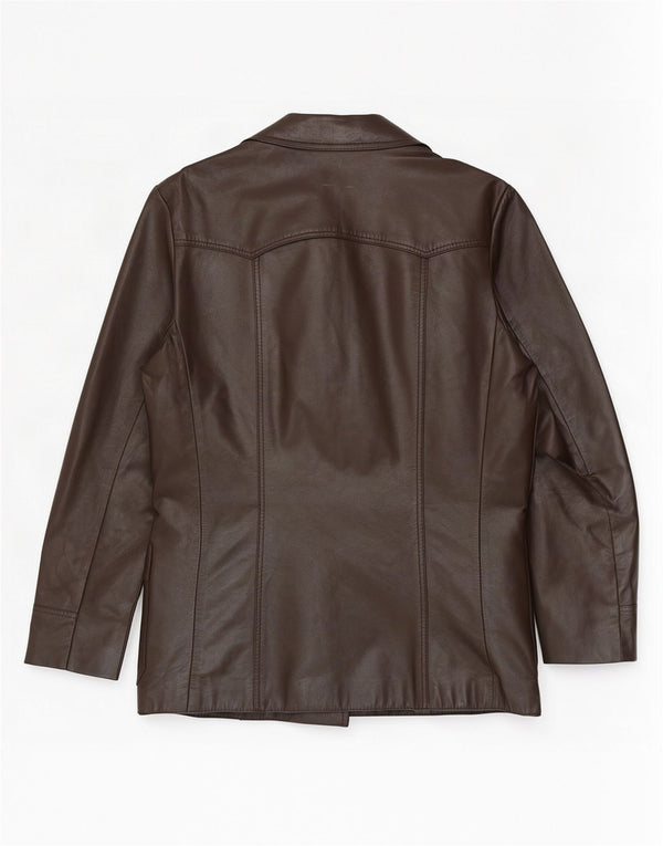 Monza Veste blazer en cuir à 3 boutons pour homme UK 38 Marron moyen
