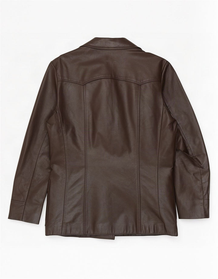 Monza Veste blazer en cuir à 3 boutons pour homme UK 38 Marron moyen