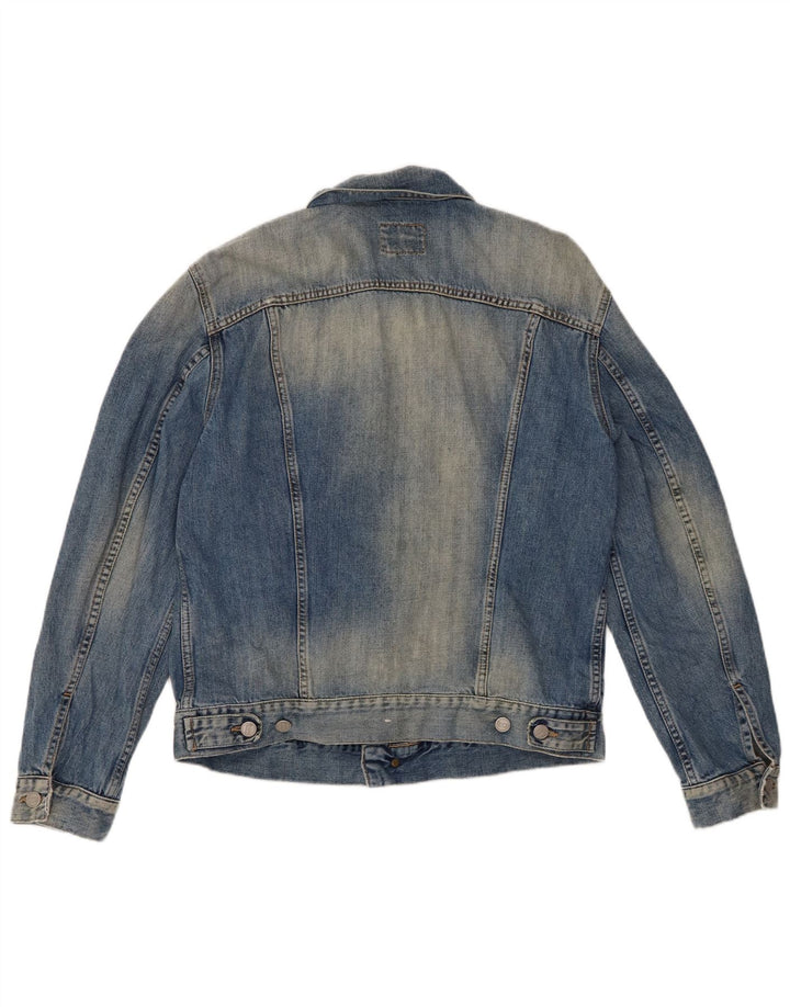 GAS Veste en jean délavé à l'acide pour homme UK 40 Grand coton bleu
