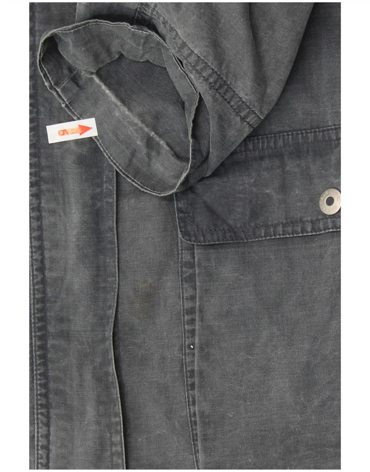 TRUSSARDI Veste Utilitaire à Capuche Femme IT 44 Gris Moyen Coton