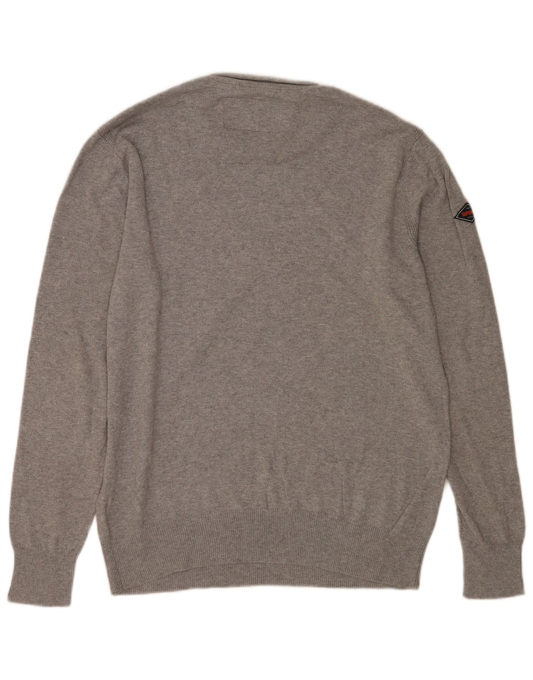 Superdry Pull ras du cou pour homme en coton gris Large
