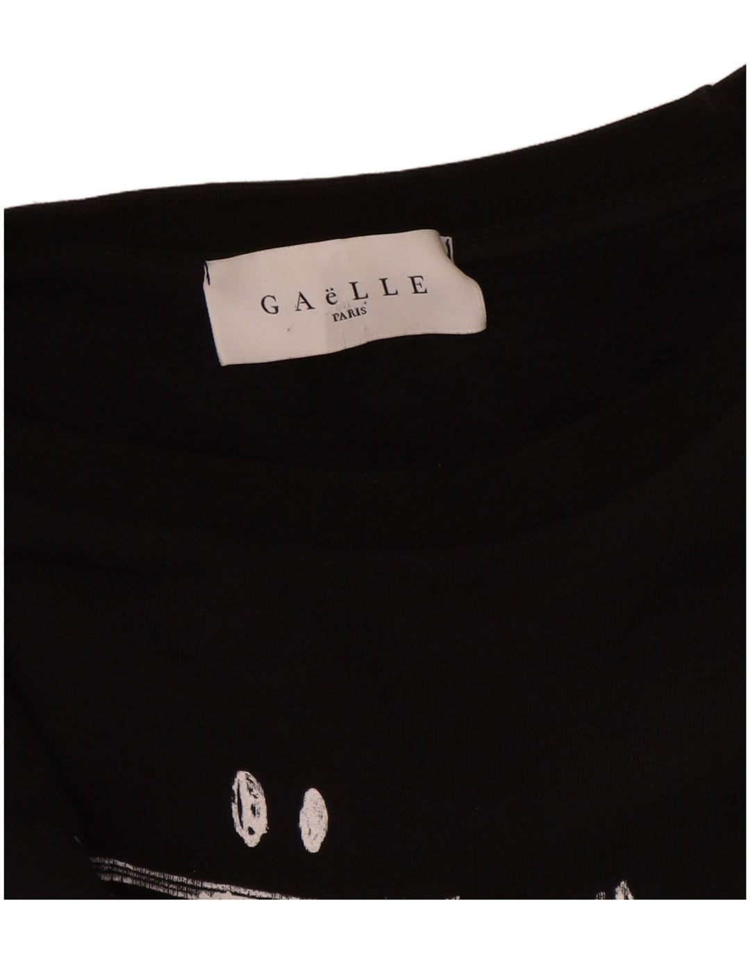 Gaelle Sweat-shirt court graphique pour femme UK 14 Large Noir