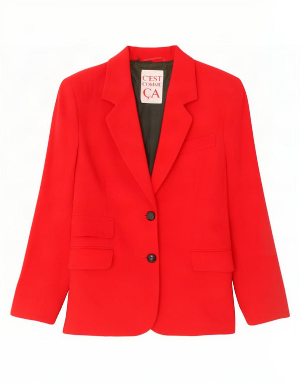 C'est Comme Womens 2 Button Blazer Jacket UK 14 Medium Red