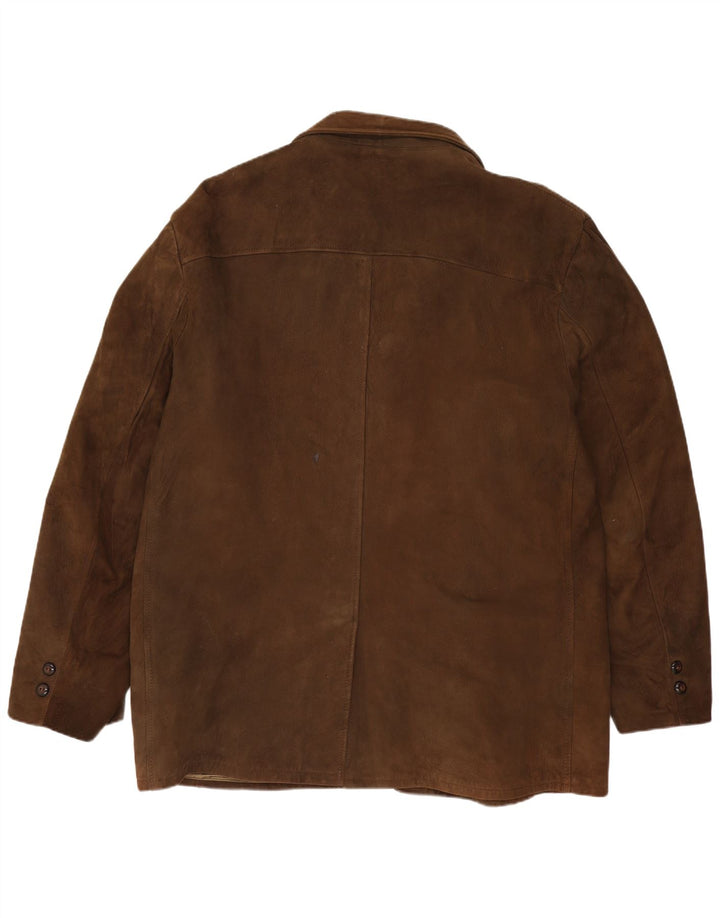 Excelled Veste blazer en daim à 3 boutons pour homme UK 42 XL en daim marron