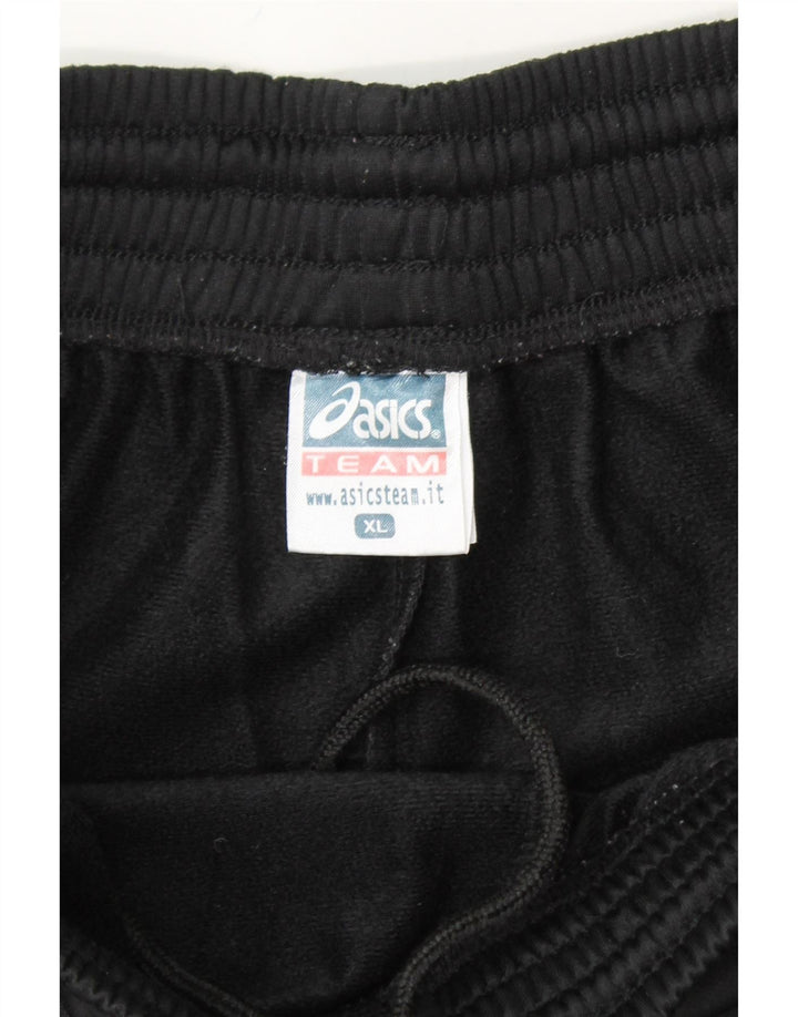 ASICS Boys Graphic Tracksuit Trousers 13-14 Years XL Black Polyester Vintage Asics and Second-Hand Asics from Messina Hembry 