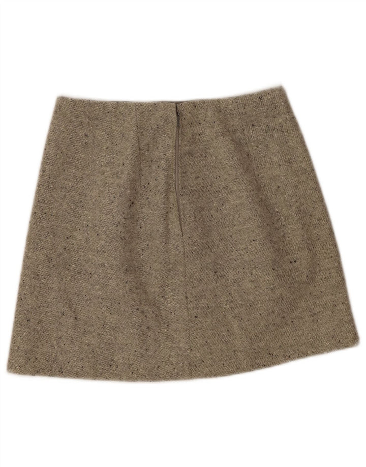vintage Femme Mini Jupe W26 Petit Beige Moucheté