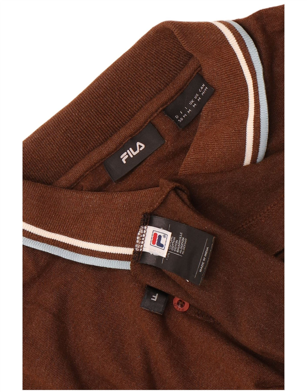 Fila Polo à Manches Longues Homme Marron Moyen Coton
