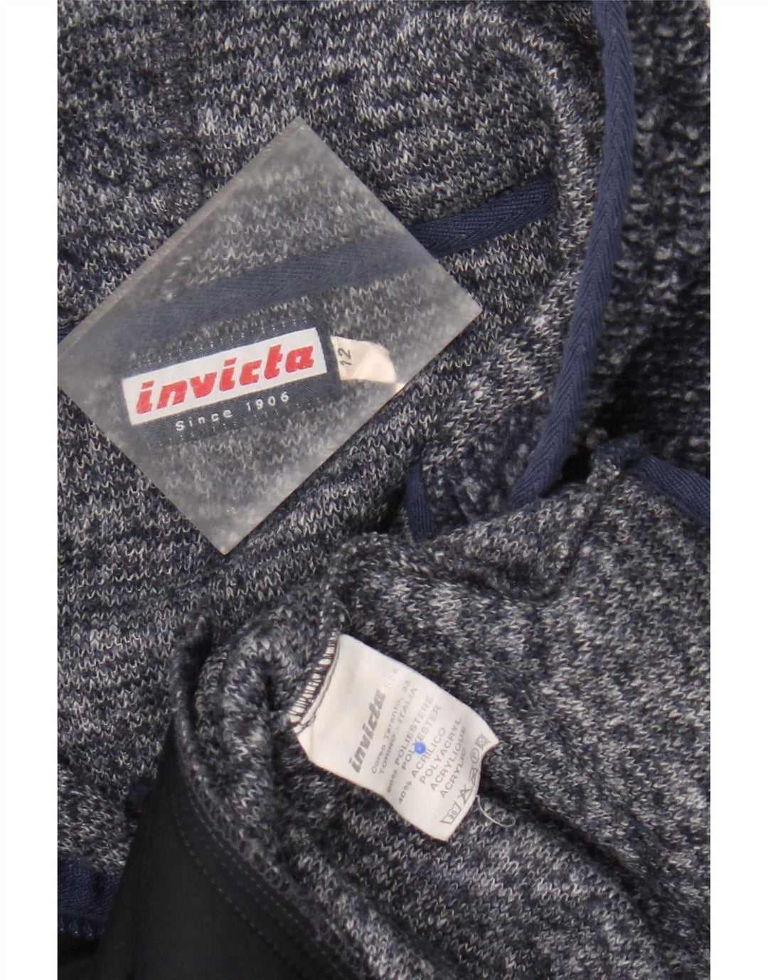 Invicta Pull à capuche zippé pour femme UK 12 Polyester moucheté bleu marine moyen