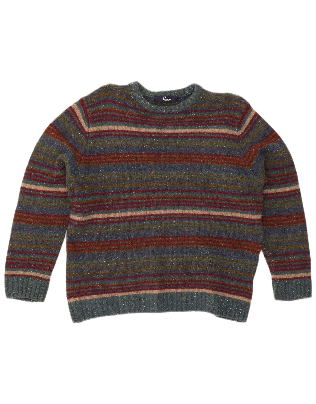 Paco Pull ras du cou pour femme UK 16 Grande laine rayée multicolore