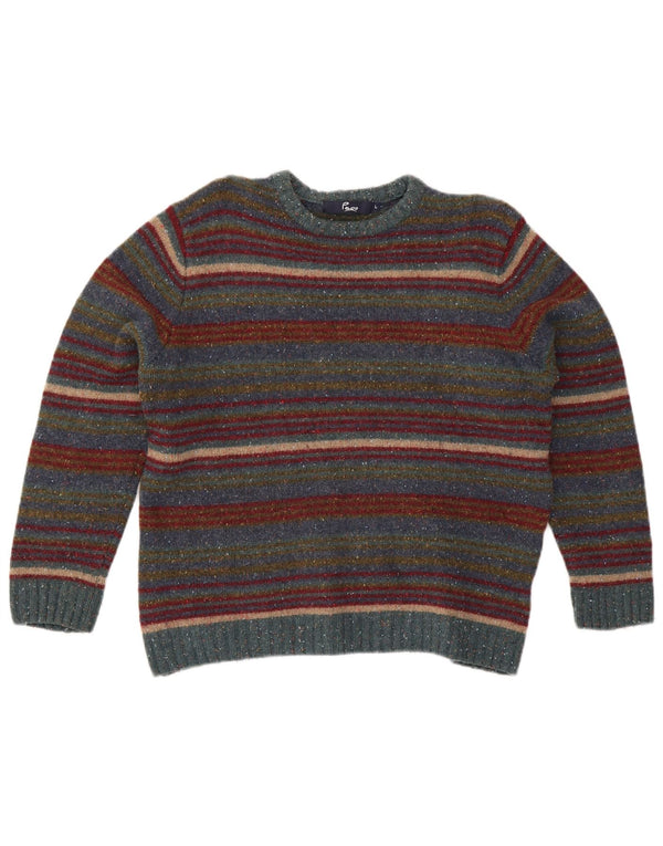 Paco Pull ras du cou pour femme UK 16 Grande laine rayée multicolore