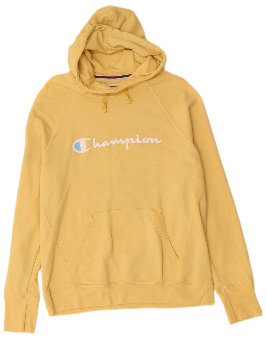 Champion Pull à capuche graphique pour hommes, grand jaune, polyester
