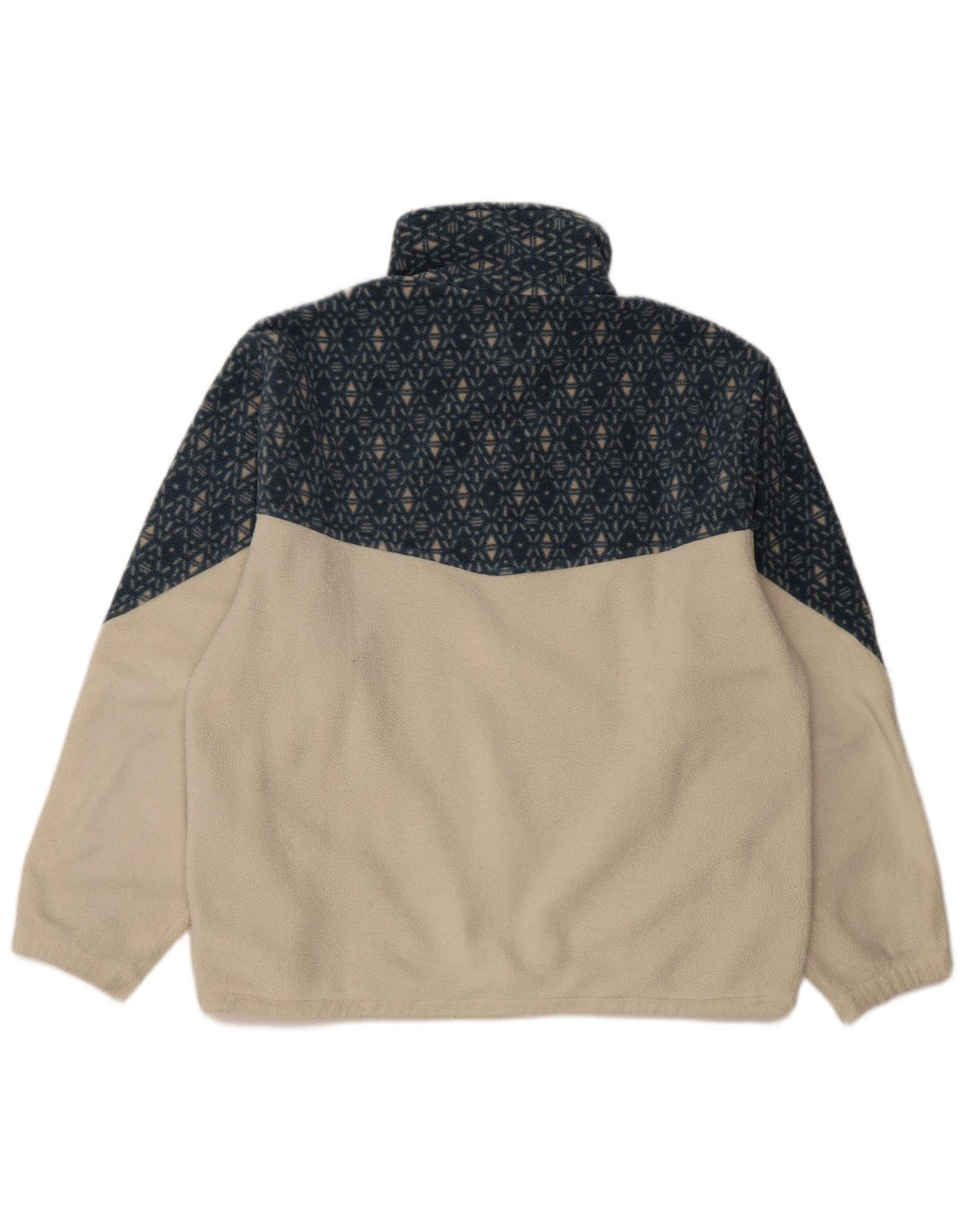 Aesse Pull polaire à col zippé pour homme Blanc moyen Fair Isle