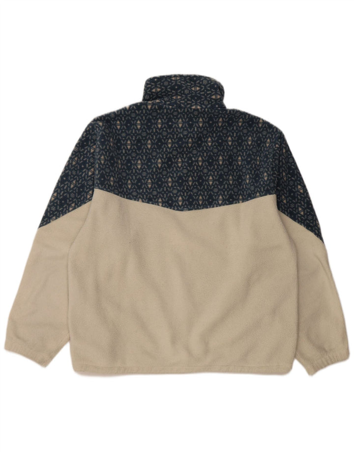 Aesse Pull polaire à col zippé pour homme Blanc moyen Fair Isle