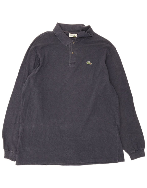 Lacoste Polo à manches longues pour homme Taille 8 3XL Bleu marine Coton
