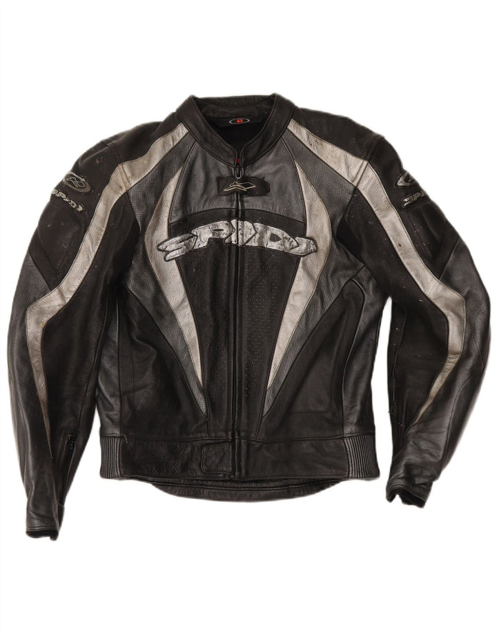 Spidi Ensemble moto graphique 2 pièces pour homme Taille 48 Cuir noir moyen