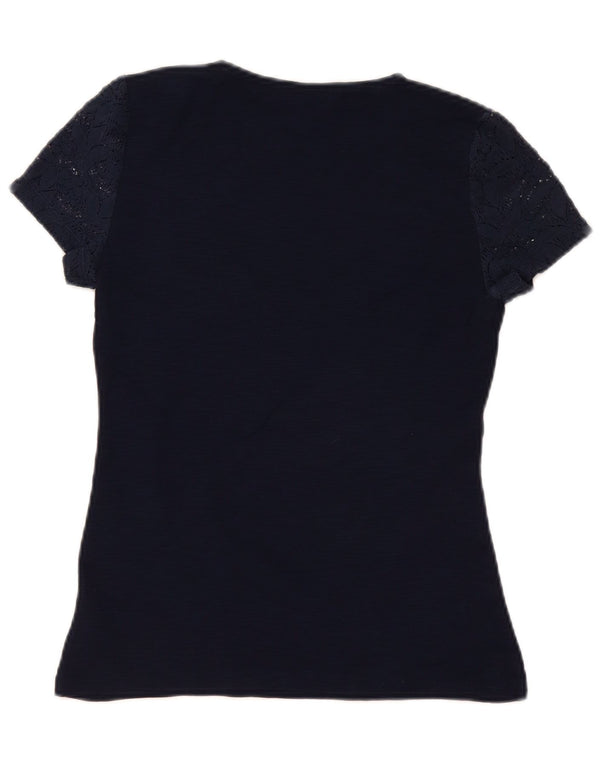 Chaps Chemisier Femme Top UK 10 Petit Coton Floral Bleu Marine