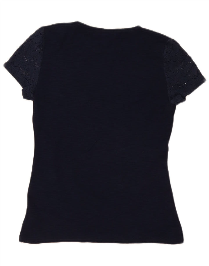 Chaps Chemisier Femme Top UK 10 Petit Coton Floral Bleu Marine
