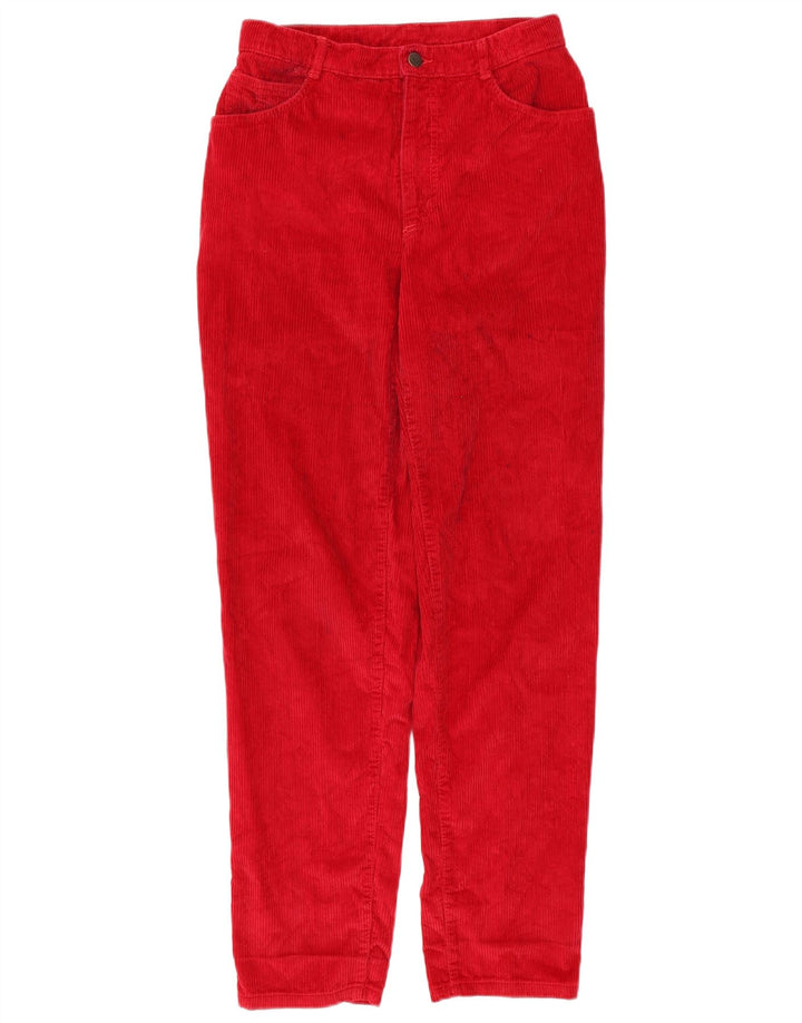 BENETTON Pantalon Fuselé Velours Côtelé Femme W29 L32 Coton Rouge