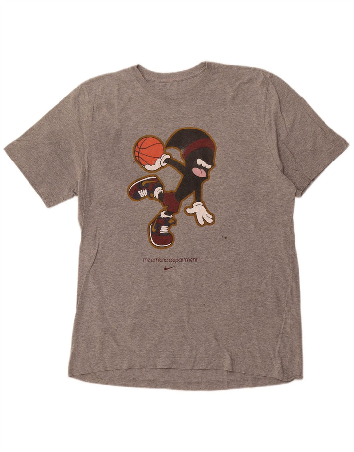 NIKE T-shirt graphique coupe standard pour homme XL Gris Coton