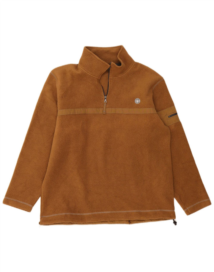Murphy & Nye Pull polaire à col zippé pour homme Large Beige Polyester