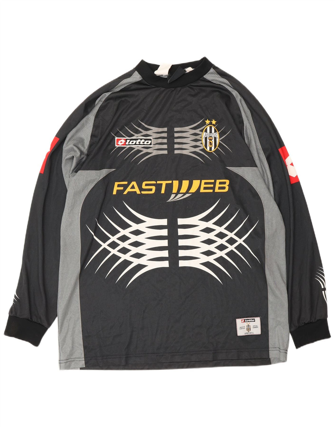 LOTTO Haut en Jersey Graphique Juventus 2001-2002 Domicile pour Hommes Grand Noir Sports
