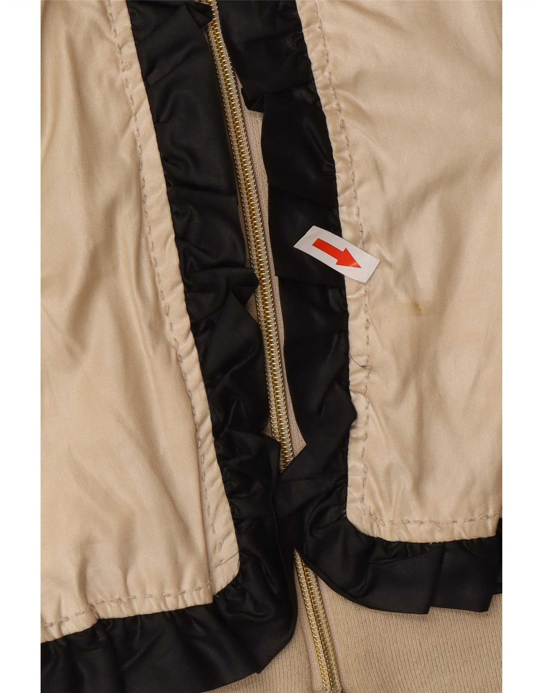 Moschino Veste Bomber Femme UK 14 Grand Doré Colorblock Polyester