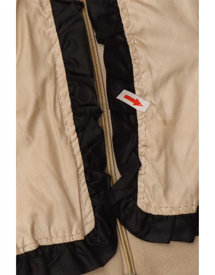 Moschino Veste Bomber Femme UK 14 Grand Doré Colorblock Polyester