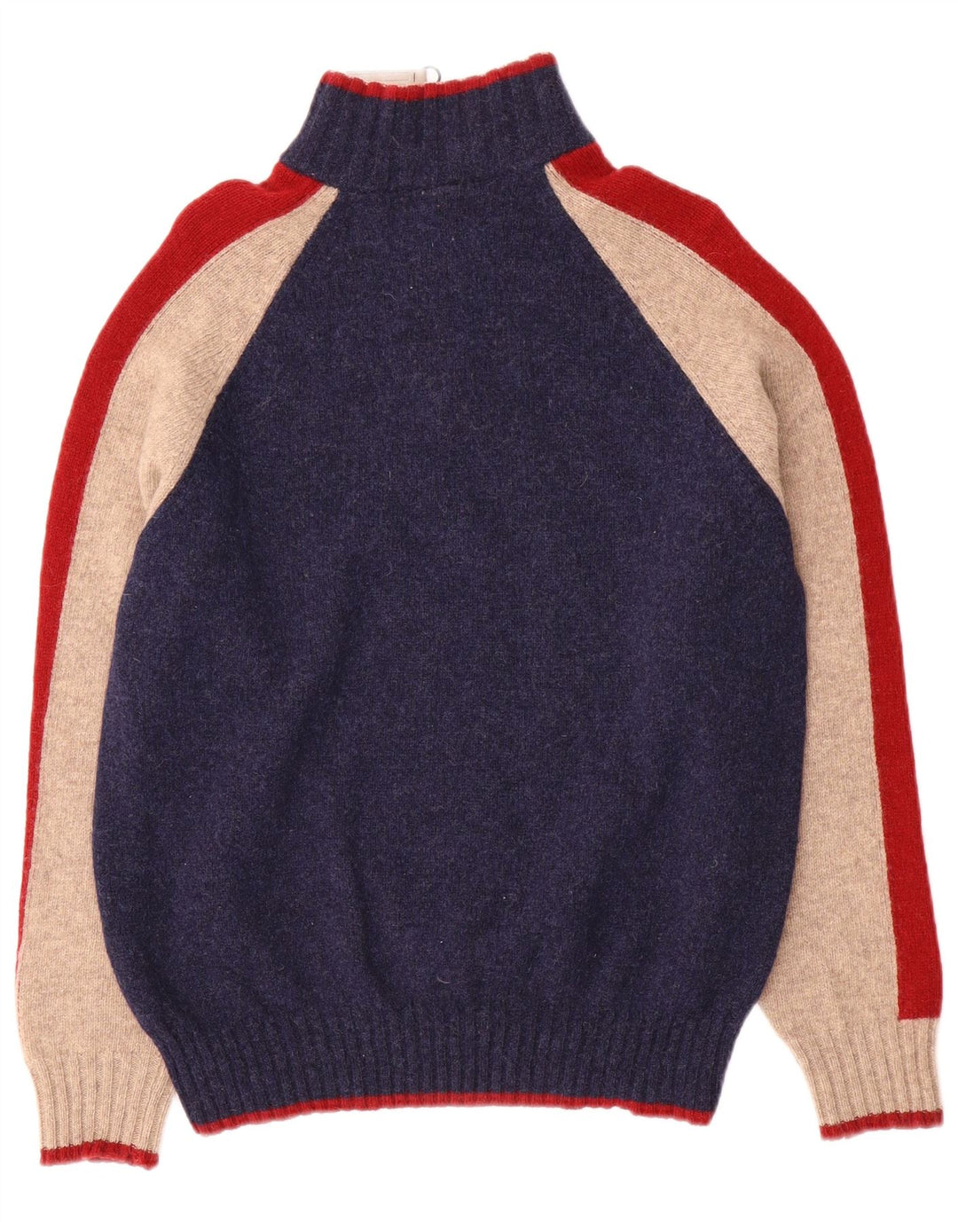 North Sails Pull à col zippé pour homme en laine color block bleu marine moyen
