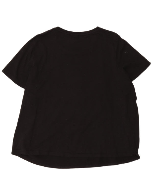 Ellesse T-shirt graphique pour femme UK 26 5XL Noir Coton