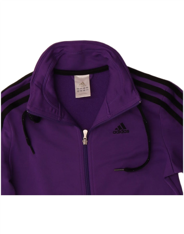 ADIDAS Veste de survêtement pour femme UK 10 Small Violet Polyester