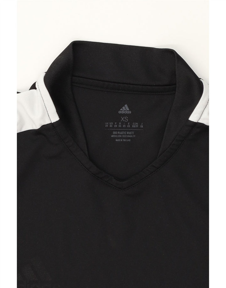ADIDAS Mens T-Shirt Top XS Black Colourblock Polyester Vintage Adidas and Second-Hand Adidas from Messina Hembry 