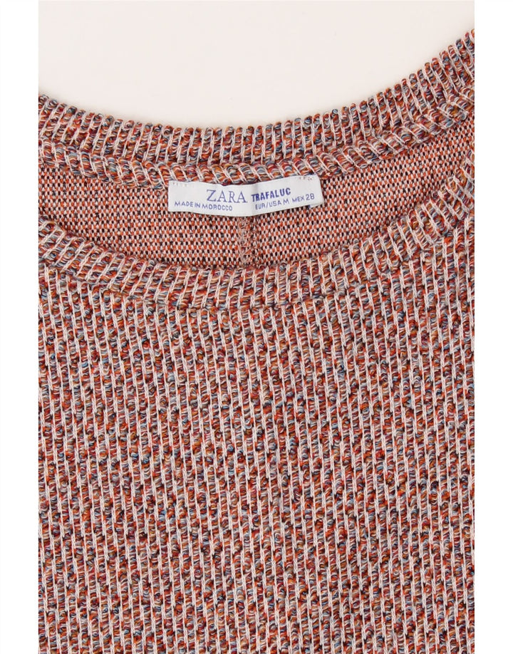 Zara Womens Trafaluc Shift Dress UK 14 Moyen Rouge Moucheté