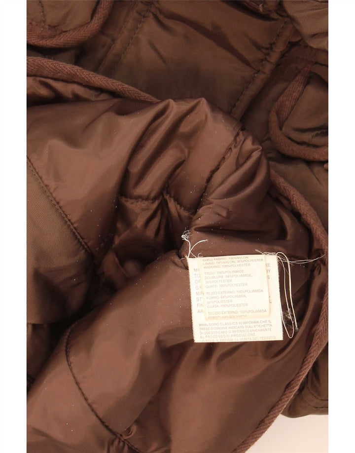 Marlboro Classics Veste utilitaire à capuche pour femme EU 42 Large Marron Nylon