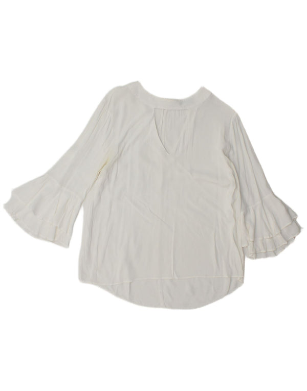 Zara Chemisier à manches 3/4 pour femme UK 16 Large Blanc