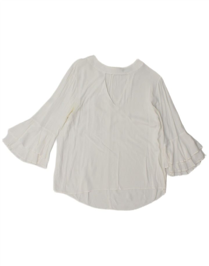 Zara Chemisier à manches 3/4 pour femme UK 16 Large Blanc